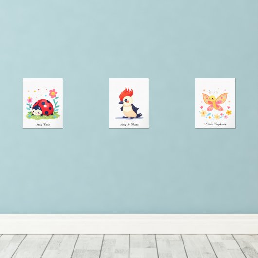 Personalized Nursery Room Decor - Woodland Animals (ウッドフロア)