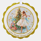 Personalized Nutcracker Ballet Christmas - Gift オーナメントカード (裏面)