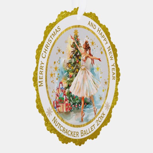 Personalized Nutcracker Ballet Christmas - Gift オーナメントカード (右)