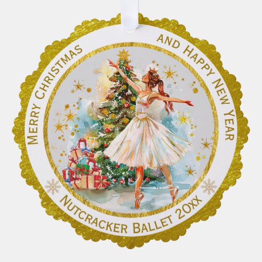 Personalized Nutcracker Ballet Christmas - Gift オーナメントカード (正面)