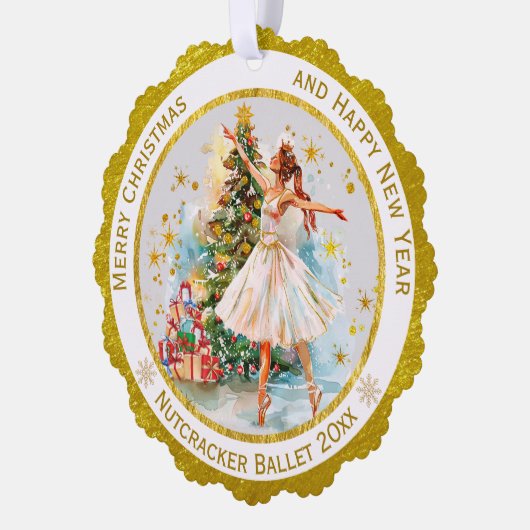 Personalized Nutcracker Ballet Christmas - Gift オーナメントカード (左)