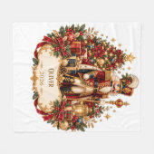 Personalized Nutcracker Christmas Blanket with Nam フリースブランケット (正面(横))