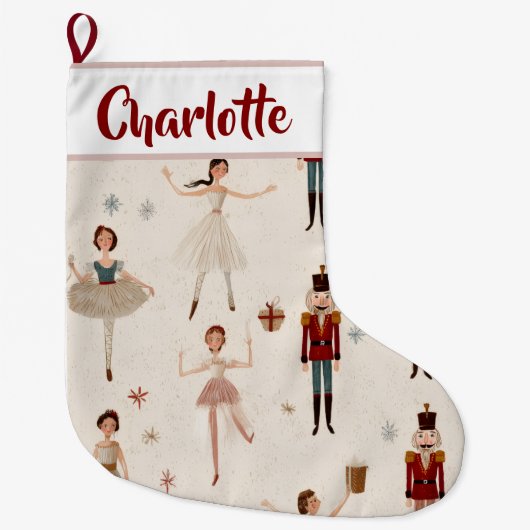 Personalized Nutcracker Christmas Stocking  ラージクリスマスストッキング (正面)