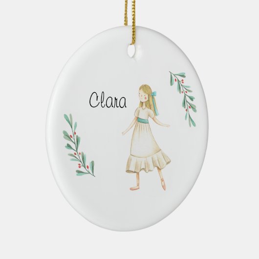Personalized Nutcracker Clara Keepsake  Ceramic Or セラミックオーナメント (右)