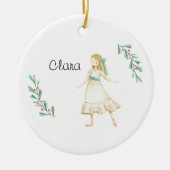 Personalized Nutcracker Clara Keepsake  Ceramic Or セラミックオーナメント (正面)