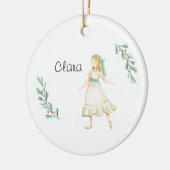 Personalized Nutcracker Clara Keepsake  Ceramic Or セラミックオーナメント (左)