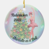Personalized Nutcracker Ornament - Ballerina Doll セラミックオーナメント (裏面)
