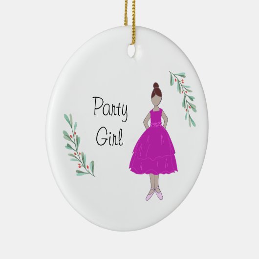 Personalized Nutcracker Party Girl  Keepsake セラミックオーナメント (右)