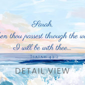 Personalized Ocean Bible Verse, Isaiah 43:2 キャンバスプリント