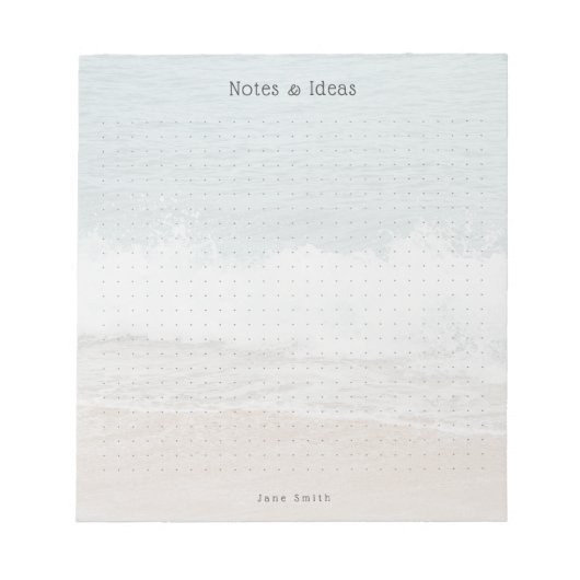 Personalized ocean waves aesthetic dot Grid ノートパッド (正面)