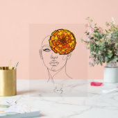 Personalized October Birth Flower Portrait アクリルサイン (ウェディング)