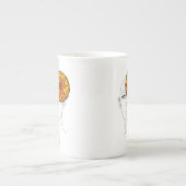 Personalized October Birth Flower Portrait ボーンチャイナマグカップ (正面)