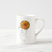 Personalized October Birth Flower Portrait ボーンチャイナマグカップ (右)