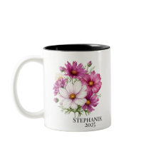 Personalized October Cosmos Birth Flower Mugs