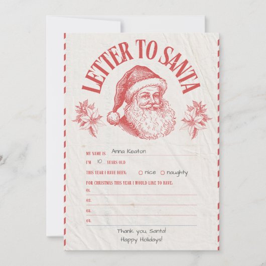 Personalized Official North Pole Letter From Santa 招待状 (正面)
