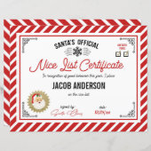 Personalized Official Santa Nice List Certificate (正面/裏面)