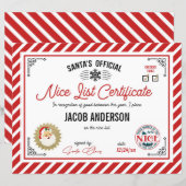 Personalized Official Santa Nice List Certificate (正面/裏面)