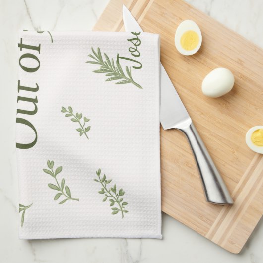 Personalized Officially Out of Thyme Funny Kitchen キッチンタオル (四つ折り)