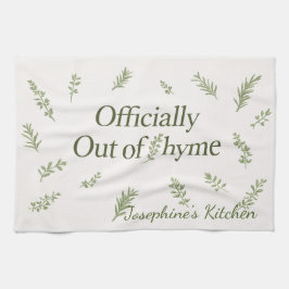 Personalized Officially Out of Thyme Funny Kitchen キッチンタオル