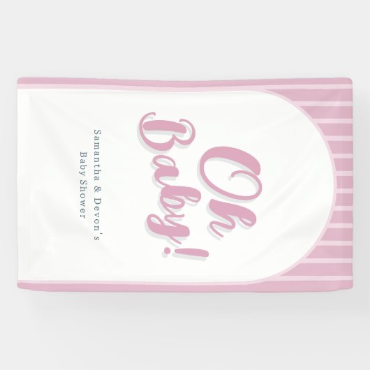 Personalized Oh Baby Photo Wall Shower Banner 横断幕 (横)