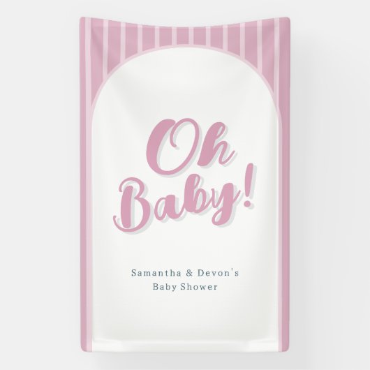 Personalized Oh Baby Photo Wall Shower Banner 横断幕 (縦)