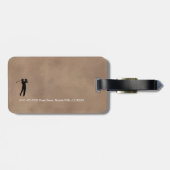 Personalized old-brown monogram golfer  ラゲッジタグ (裏面横)