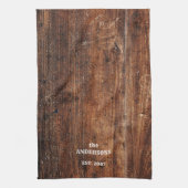 Personalized old rustic scratchesd wood  キッチンタオル (縦)