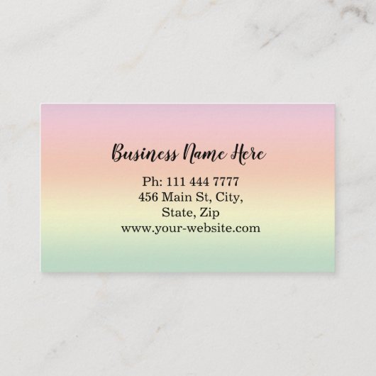 Personalized Olive Branch Catering Chef 名刺 (裏面)