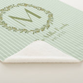 Personalized Olive Wreath Monogram  シェルパブランケット (3/4)
