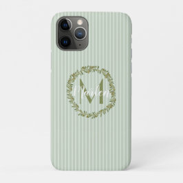 Personalized Olive Wreath Monogram  iPhone 11 Proケース