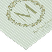 Personalized Olive Wreath Monogram & Family Name  ショートテーブルランナー (コーナー)