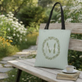 Personalized Olive Wreath Monogram Tote Bag トートバッグ