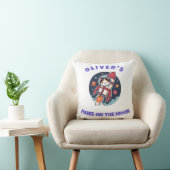 Personalized Oliver's Rocket Cat Throw Pillow クッション (椅子)