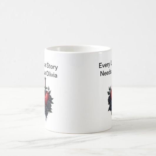 Personalized Olivia Mug – Cute Gift for Her コーヒーマグカップ (中央)