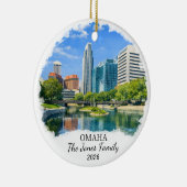 Personalized Omaha Ornament, Custom Nebraska セラミックオーナメント (右)