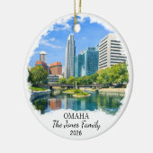 Personalized Omaha Ornament, Custom Nebraska セラミックオーナメント (左)