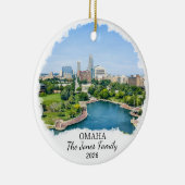 Personalized Omaha Ornament, Custom Nebraska セラミックオーナメント (右)