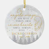 Personalized On Angels Wings セラミックオーナメント (正面)