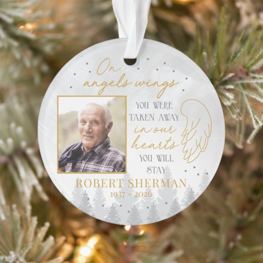 Personalized On Angels Wings Photo Ornament オーナメント (ツリー)