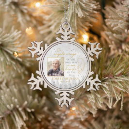 Personalized On Angels Wings Photo Ornament スノーフレークピューターオーナメント