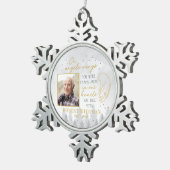 Personalized On Angels Wings Photo Ornament スノーフレークピューターオーナメント (右)