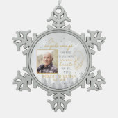 Personalized On Angels Wings Photo Ornament スノーフレークピューターオーナメント (正面)