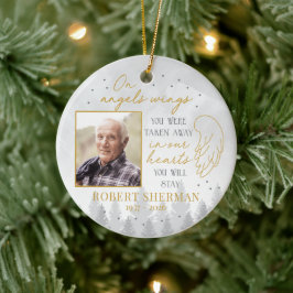 Personalized On Angels Wings Photo Ornament セラミックオーナメント