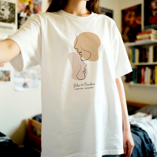 Personalized, One Line, Love, Boho, Arabic  Tシャツ