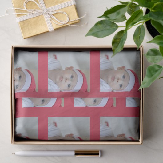 Personalized One Photo Pattern Holiday 薄葉紙 (ギフト)