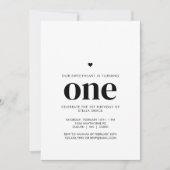 Personalized One Sweetheart First Birthday 招待状 (正面)