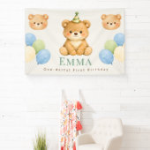 Personalized Onederful Bear First Birthday Banner 横断幕 (インサイチュ)