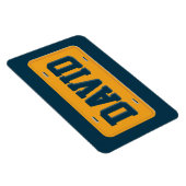 Personalized Orange and Navy Blue License Plate マグネット (右側)