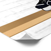 Personalized Orange and White Ice Hockey Jersey ポスター (角)