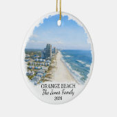 Personalized Orange Beach Ornament, Custom Alabama セラミックオーナメント (右)